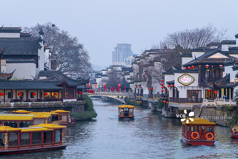 南京秦淮河街景图片素材