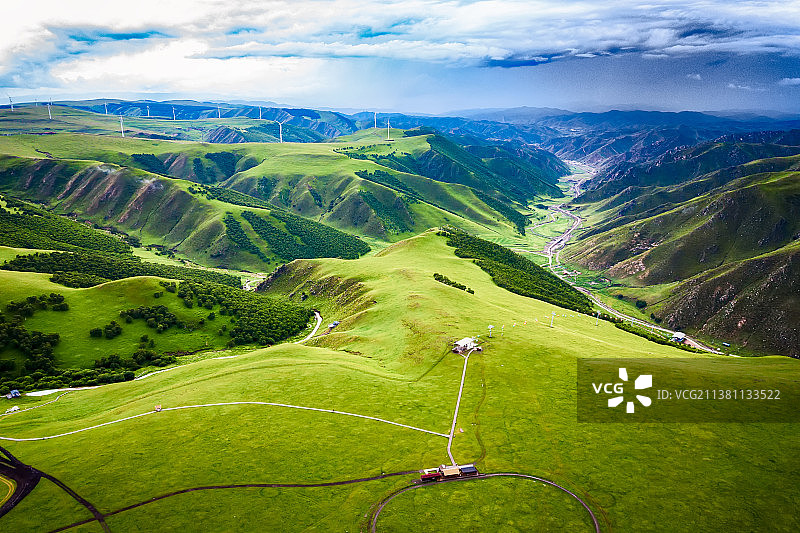 内蒙古乌兰察布大草原辉腾锡勒大草原黄花沟图片素材