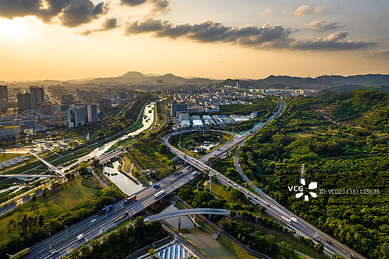 粤港澳大湾区广东省深圳市光明区城市风光图片素材