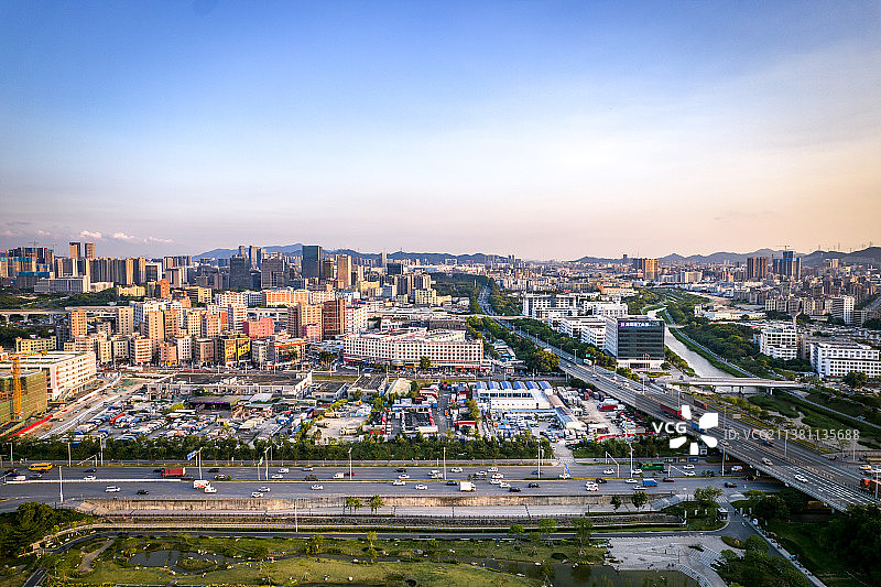 粤港澳大湾区广东省深圳市光明区城市风光图片素材