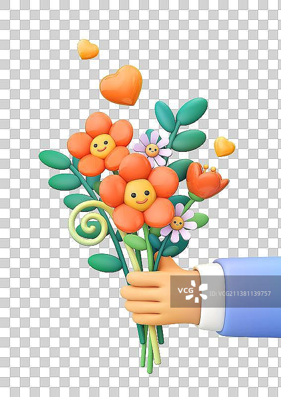 手持鲜花图片素材