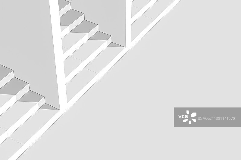 3D现代建筑的空旷楼梯图片素材