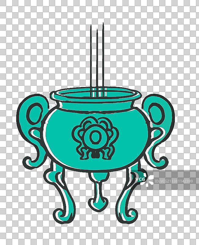 国风漫画古典素材 鼎 古代器具焚香鼎图片素材