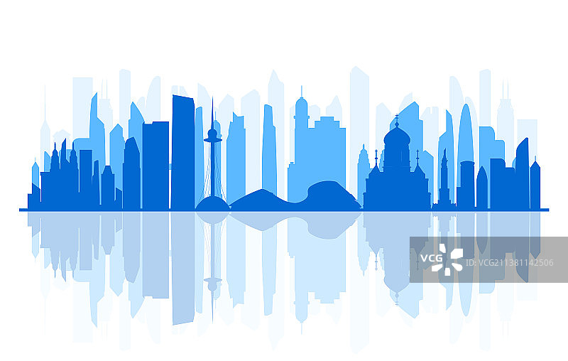 哈尔滨建筑城市剪影图片素材