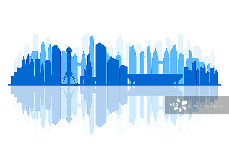 石家庄建筑城市剪影图片素材