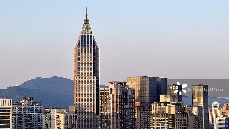 南京新街口金融大厦日落图片素材