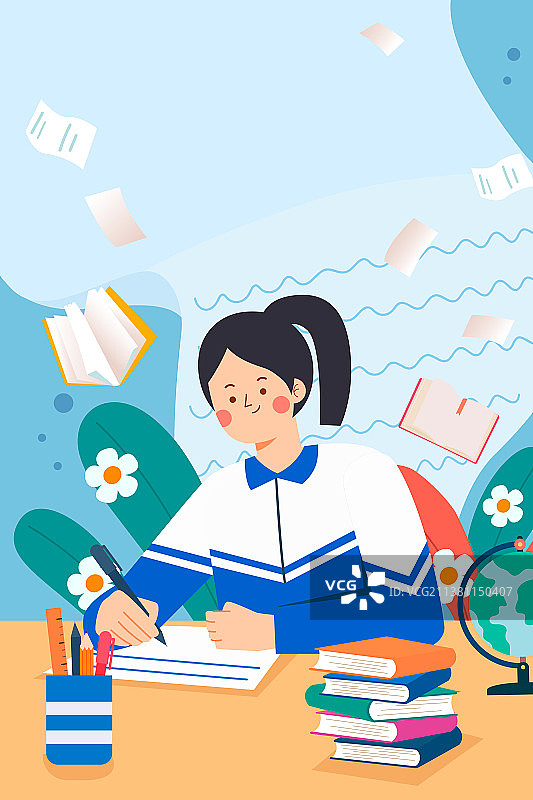 高考倒计时矢量插画图片素材