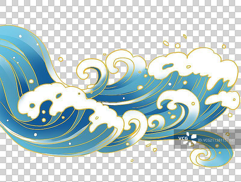 国潮水波水花图片素材