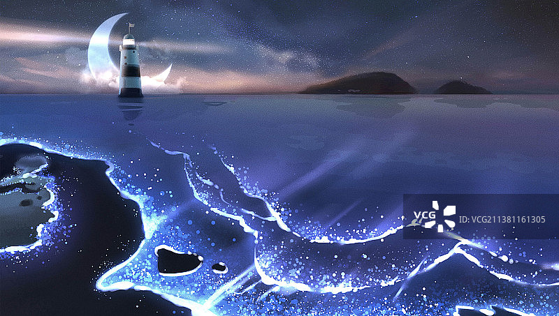 场景立绘之荧光海图片素材