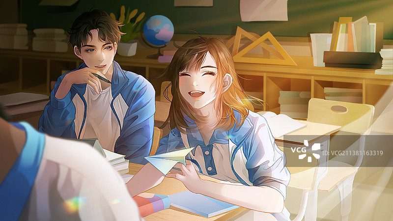 人物立绘之学校课堂上的学生图片素材