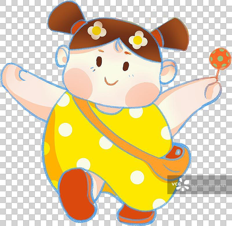 吃着棒棒糖的快乐小女孩图片素材