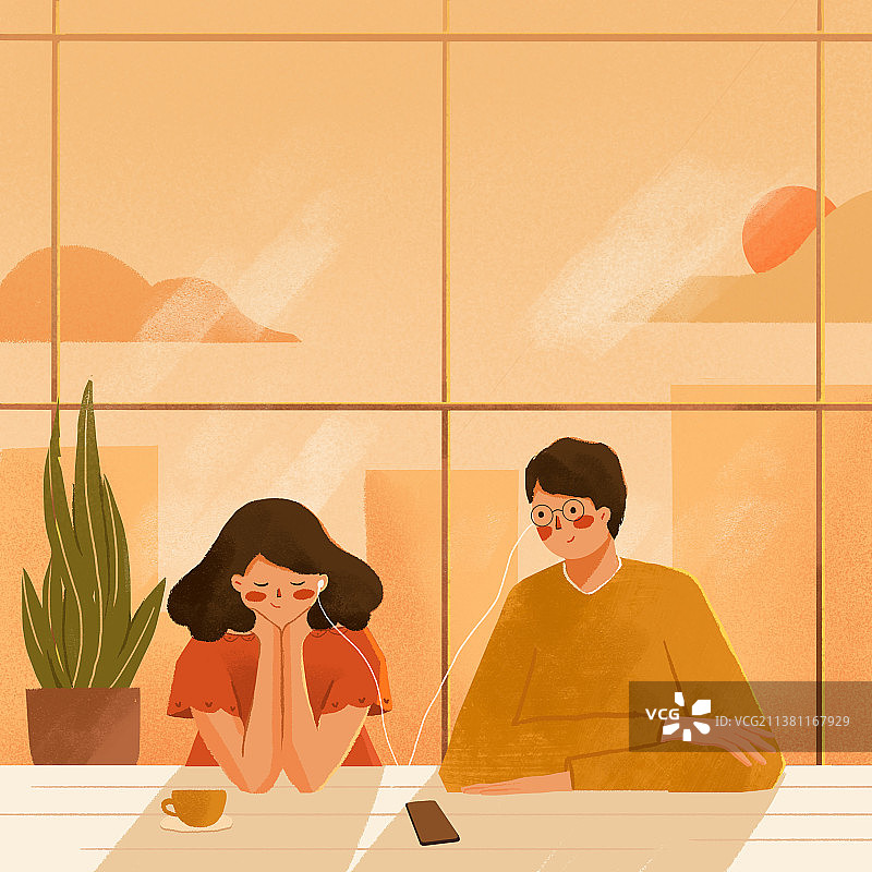 咖啡馆情侣图片素材