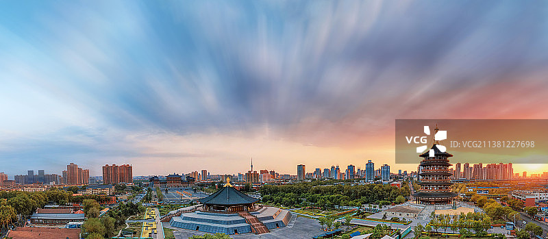 古建筑夜景芳华中国河南省洛阳市隋唐城国家遗址公园风景图片素材