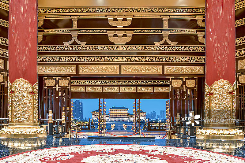 古建筑夜景芳华中国河南省洛阳市隋唐城国家遗址公园风景图片素材