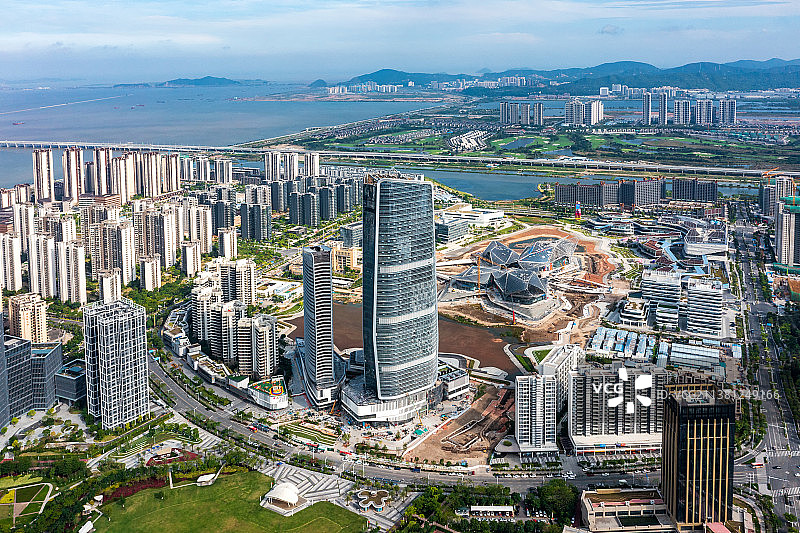 湾区珠海金湾航空新城华发商都航拍图片素材