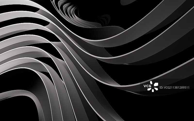 创意金属曲面3D渲染图片素材