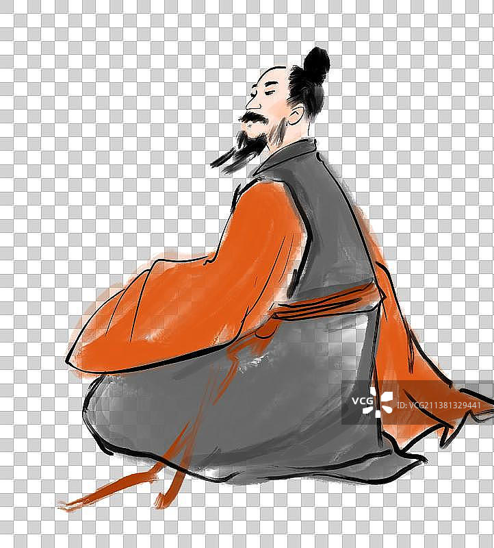 水墨中国风设计元素杜甫图片素材