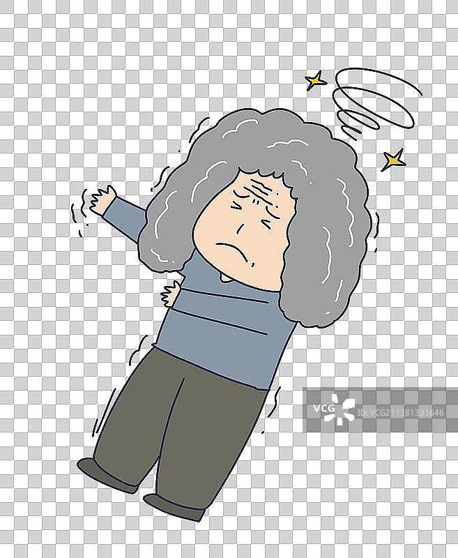 元素：晕倒的老人图片素材