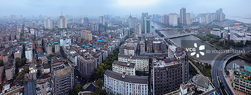 南昌 地标航拍 滕王阁 东湖区 中山桥 南昌博物馆图片素材