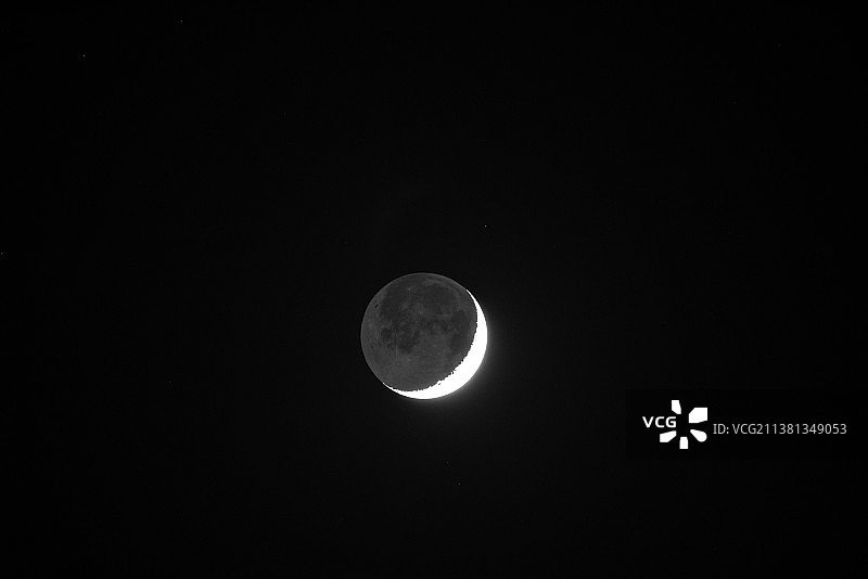 蛾眉月特写图片素材