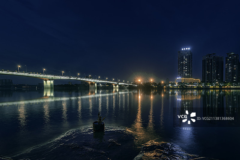 衡阳市新桥城市夜景图片素材