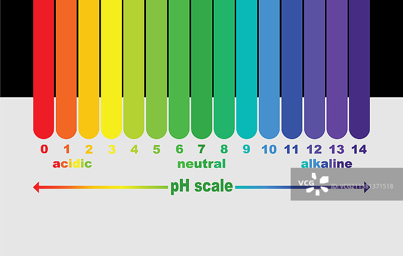 酸性和碱性溶液的pH值刻度图片素材