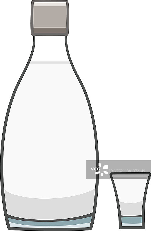 伏特加酒瓶和酒杯图片素材