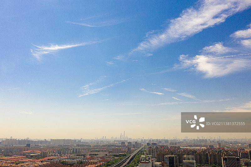 航拍上海宝山城市风光图片素材
