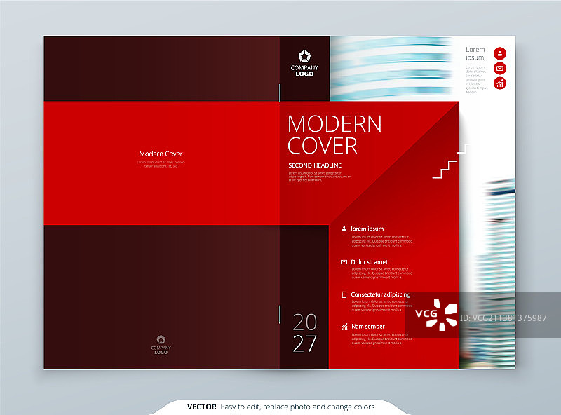 红色宣传册banner封面模板图片素材