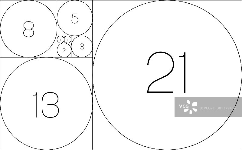 斐波那契数列黄金比例圆形图片素材