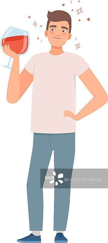 拿着一杯葡萄酒的男人图片素材