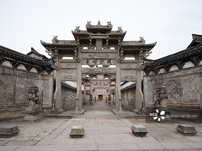 金华市东阳市卢宅景区古建筑牌坊图片素材
