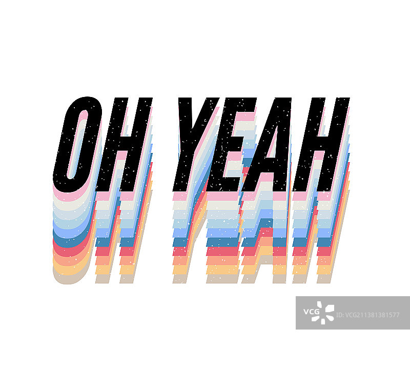 哦耶标语图形印花时尚图片素材