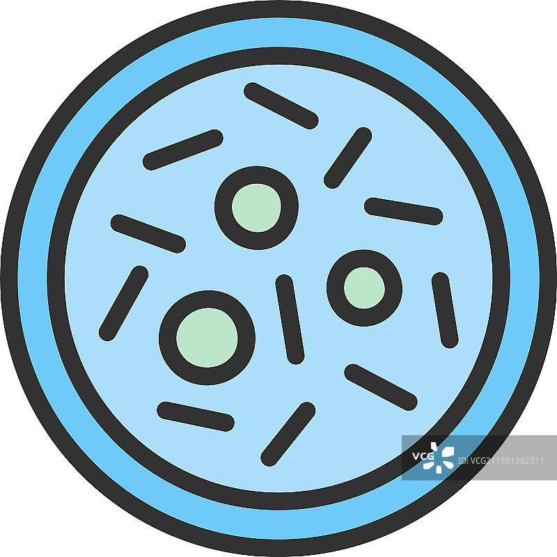 培养皿中的微生物细菌病毒扁平设计图片素材