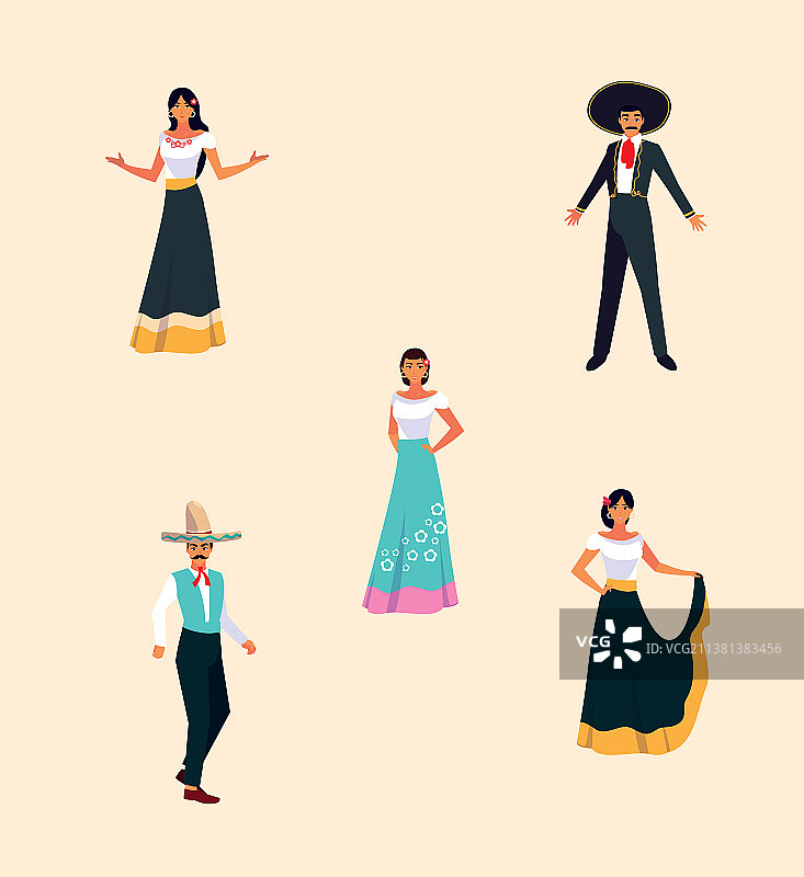 墨西哥节日图标合集图片素材