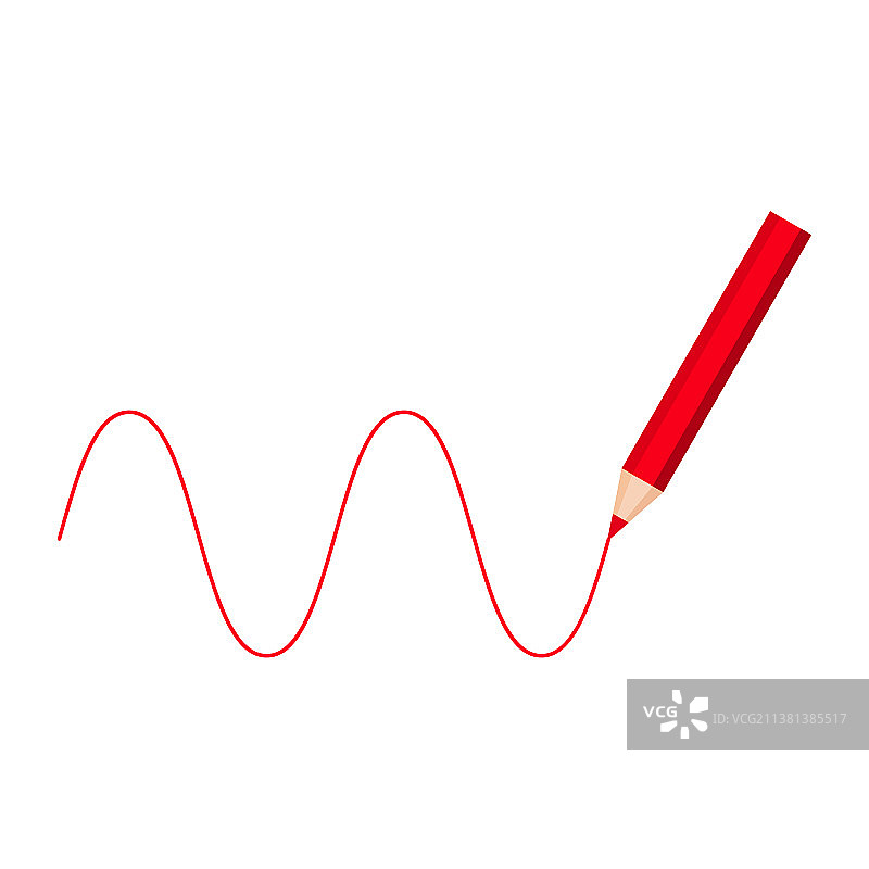 彩色铅笔绘制的正弦曲线图片素材