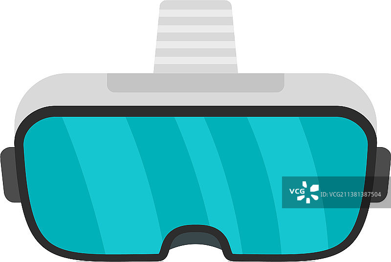 扁平风格的玻璃游戏护目镜图标图片素材