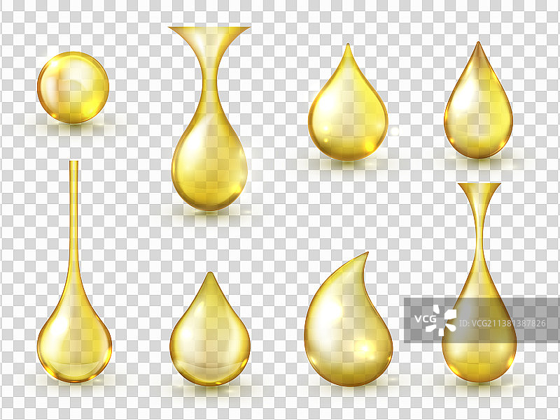 逼真的分离油滴图片素材