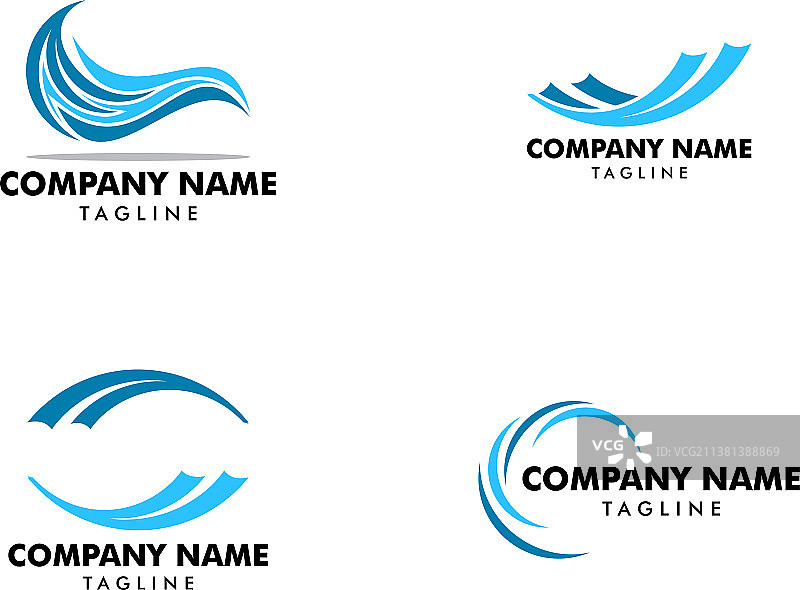 波浪Logo设计模板图片素材