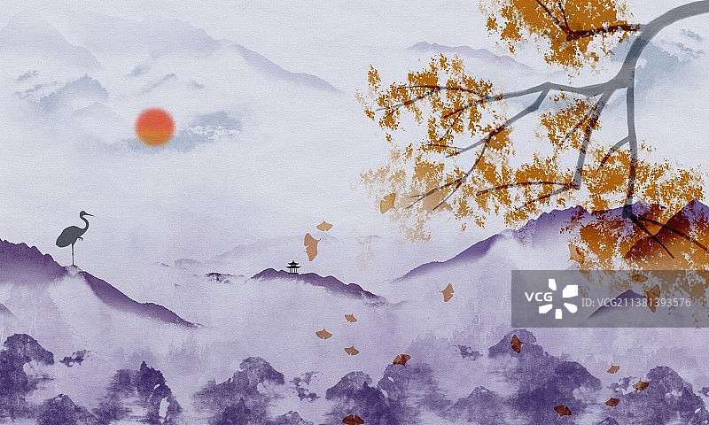 水墨 风景 手绘图片素材