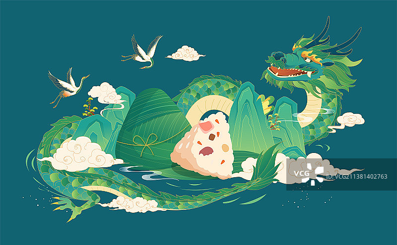 端午节龙插画图片素材