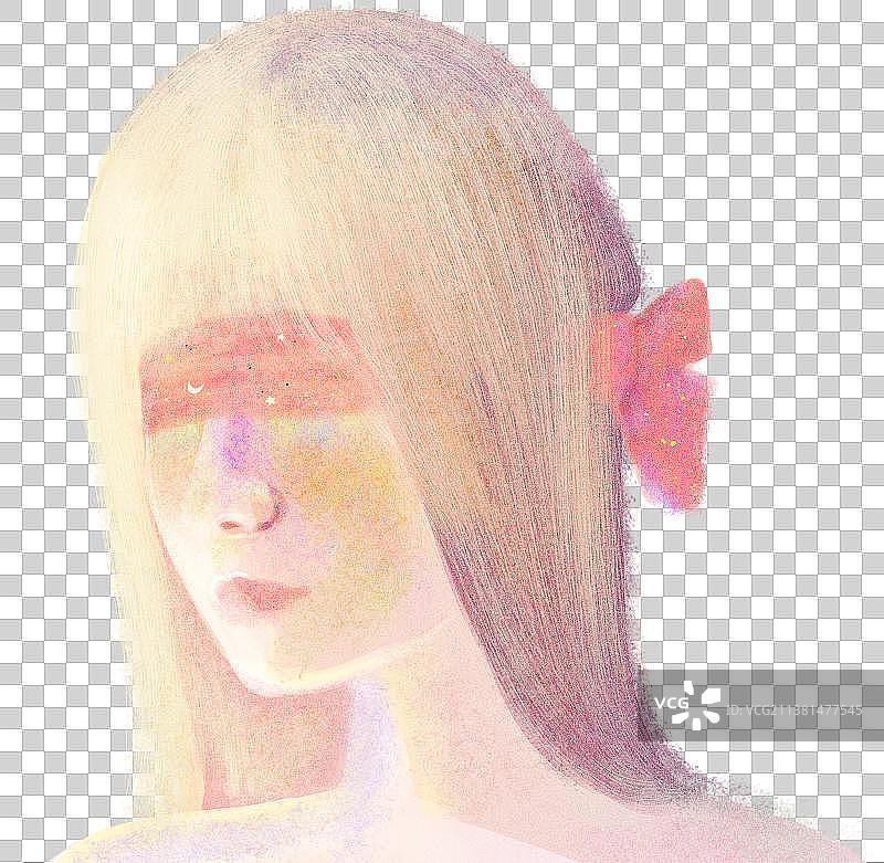 蒙眼的少女图片素材