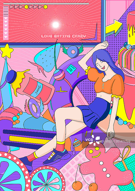 线性插画  为爱吃狂图片素材