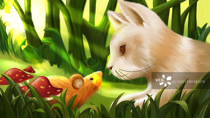 草地上的猫图片素材