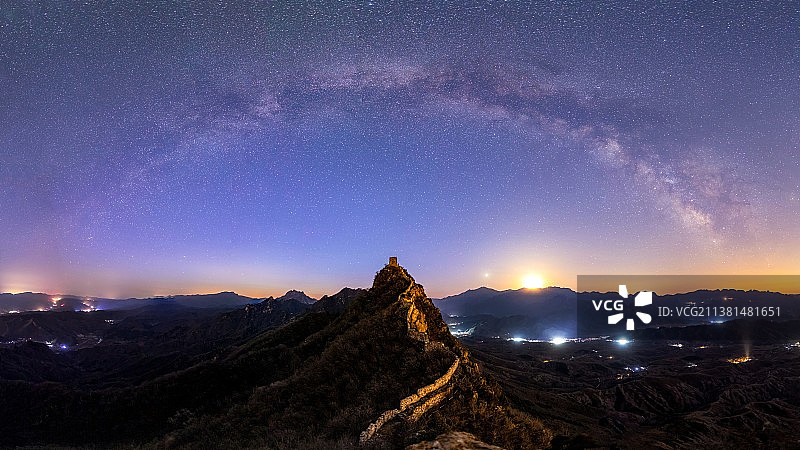 北京密云司马台长城银河拱桥图片素材