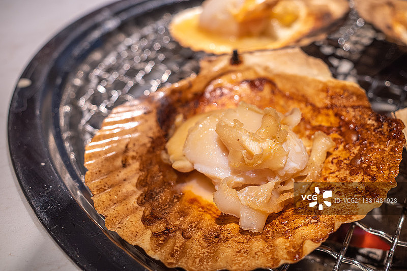 日式海鲜烧烤—帆立贝图片素材