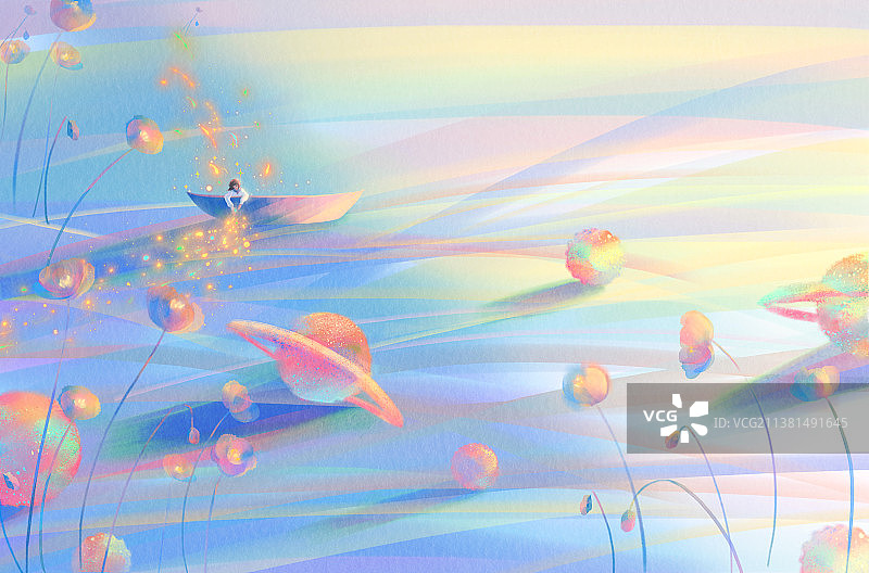 草地小清新插画图片素材