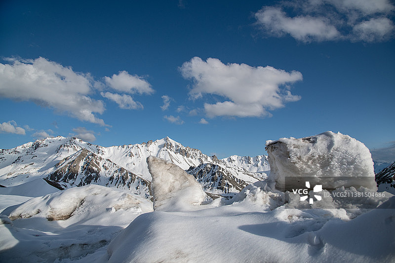 新疆美丽风光独库公路雪山胜景壁纸美图图片素材