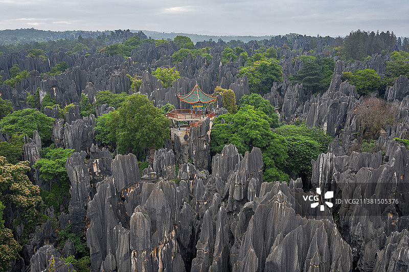 石林风景区   石林胜境    望峰亭图片素材