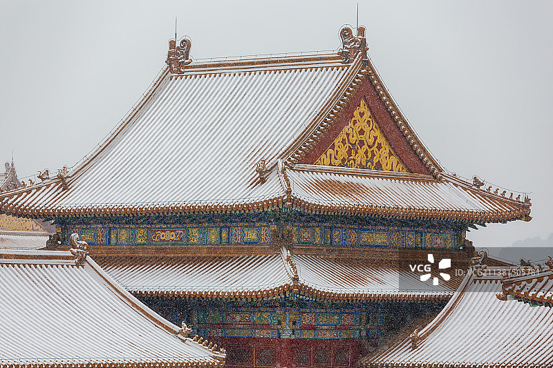 故宫熙和门雪景图片素材